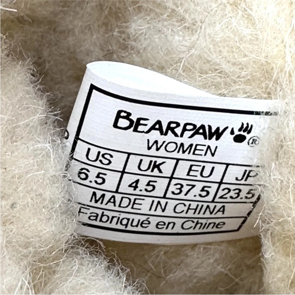 Bearpaw Boots Womens Size 6.5 Boshie Suede Knit Faux Fur Winter